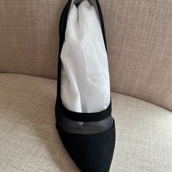 Black Mesh Insert High Heel - Picture 1 of 2